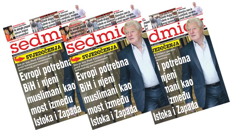 Sutra u "Dnevnom avazu" prilog "Sedmica" | Ešdaun: Evropi potrebna BiH i njeni muslimani kao most između Istoka i Zapada