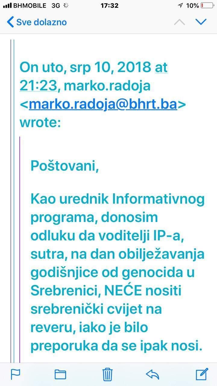 Radojina zabrana nošenja Srebreničkog cvijeta - Avaz