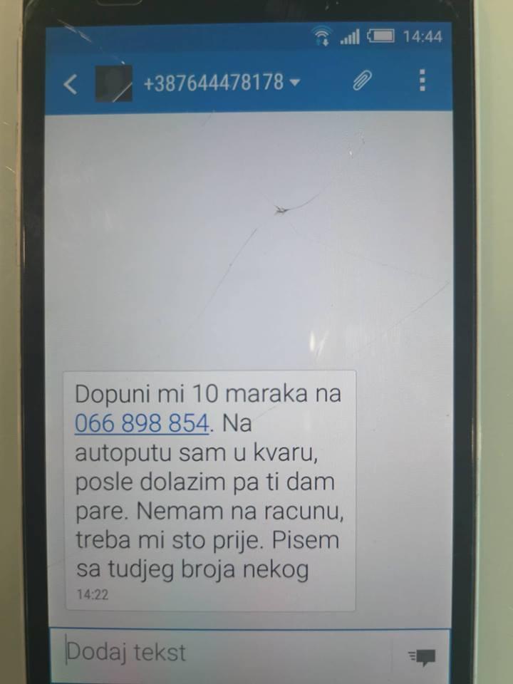 Ako dobijete ovu poruku, ne nasjedajte na nju