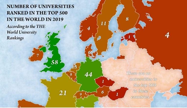 Objavljena karta najboljih univerziteta u Evropi, evo kako stoji Bosna i Hercegovina
