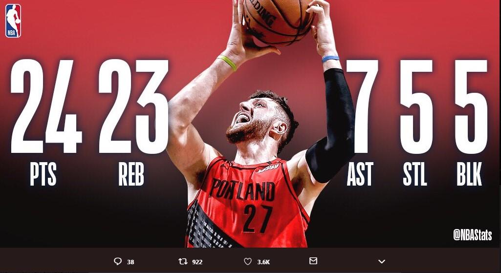 Nurkić u noći rekorda dobio tužnu vijest iz domovine