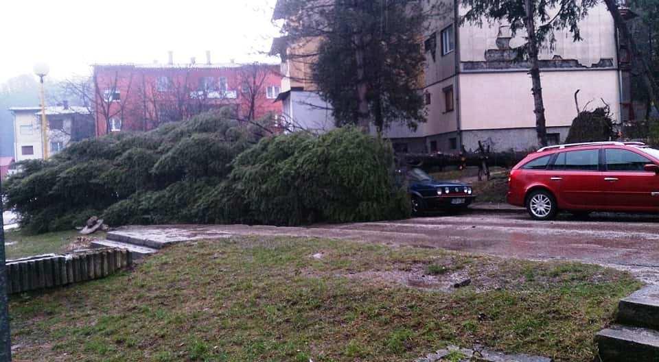 U Zavidovićima oborena stabla, vodostaji u porastu