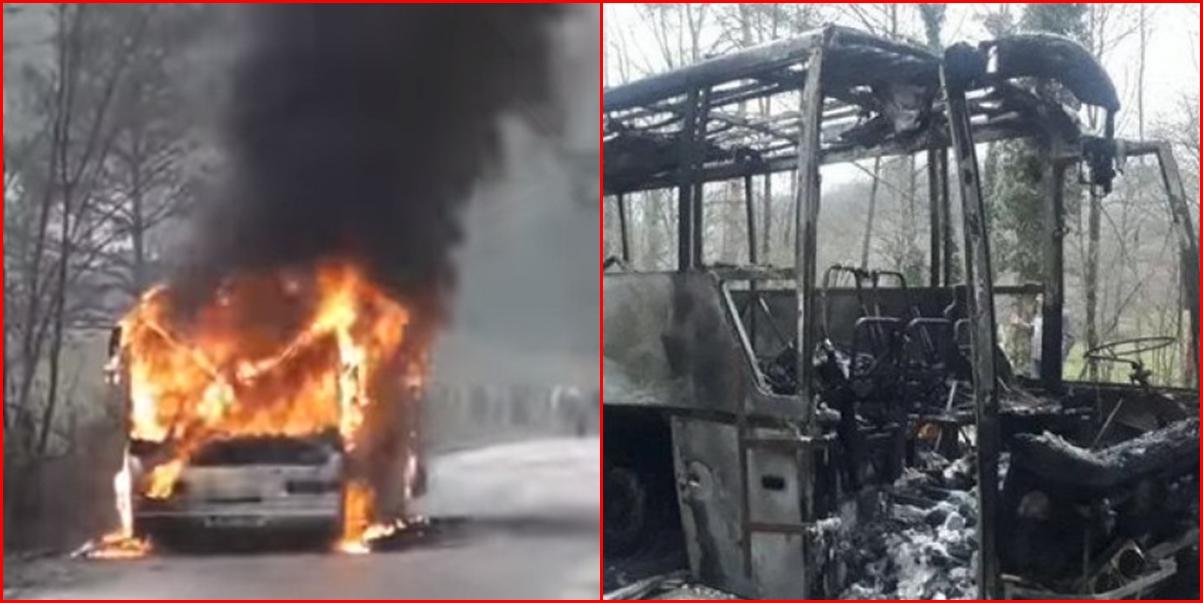 Autobus gorio na putu Bare-Ribnica - Avaz