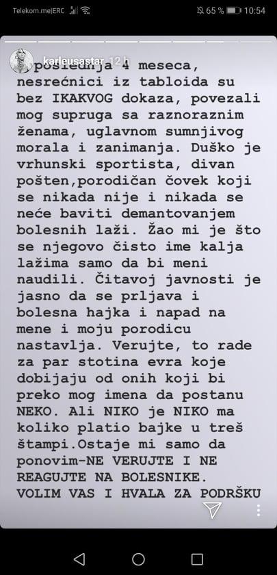 Jelena Karleuša objavila InstaStory - Avaz