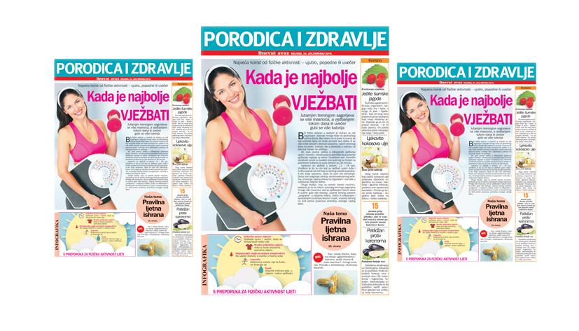 Srijedom u "Dnevnom avazu" magazin "Porodica i zdravlje": Kada je najbolje vježbati