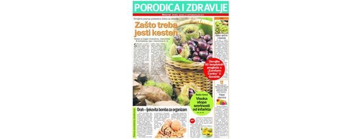 Srijedom u „Dnevnom avazu“ magazin „Porodica i zdravlje“: U FBiH u 2018. zabilježena visoka stopa smrtnosti od infarkta