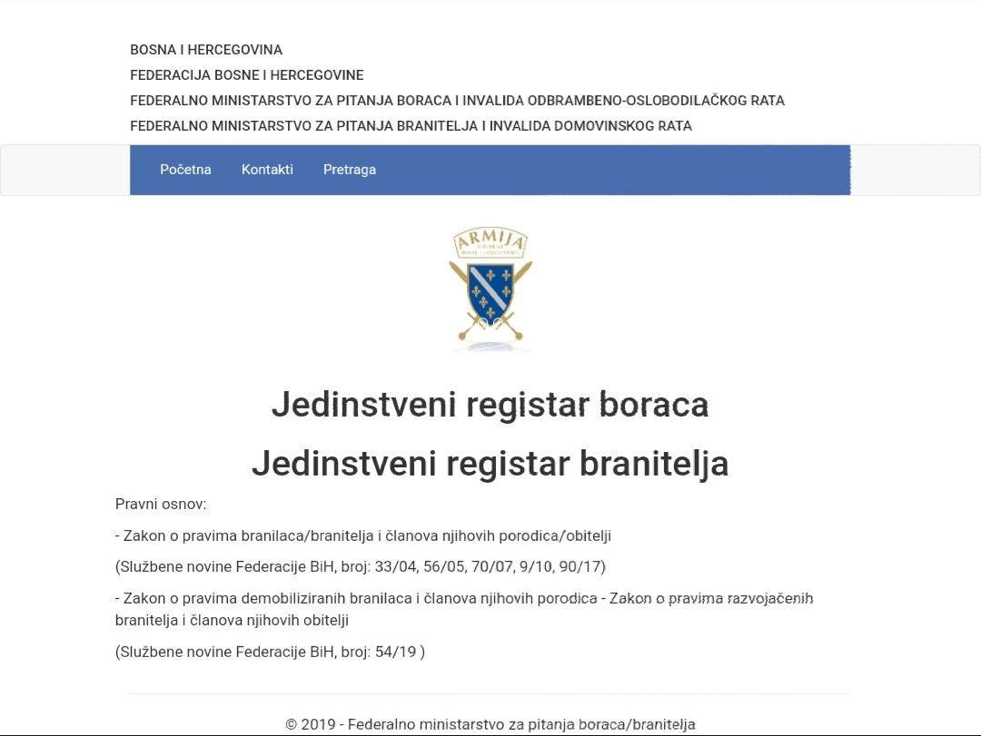 Objavljen jedinstveni borački registar: Moći će se vidjeti koliko je dana koji borac proveo u oružanim snagama