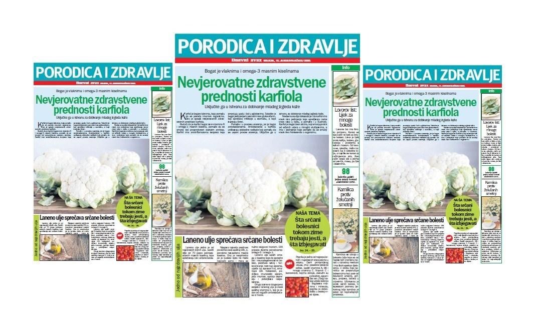 Srijedom u „Dnevnom avazu“ magazin „Porodica i zdravlje“: Šta srčani bolesnici tokom zime trebaju jesti, a šta izbjegavati