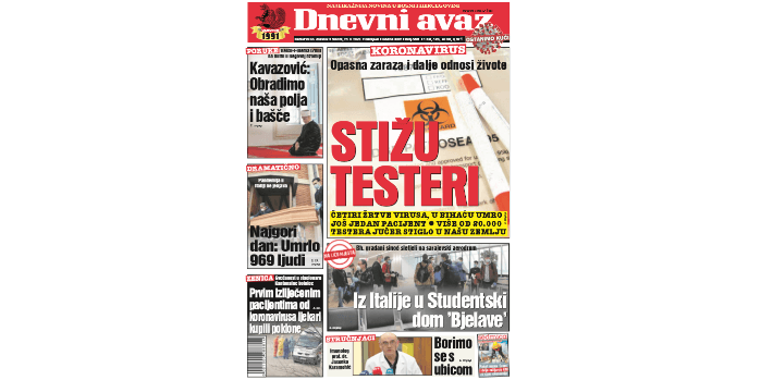 U današnjem "Dnevnom avazu" čitajte: Stižu testeri