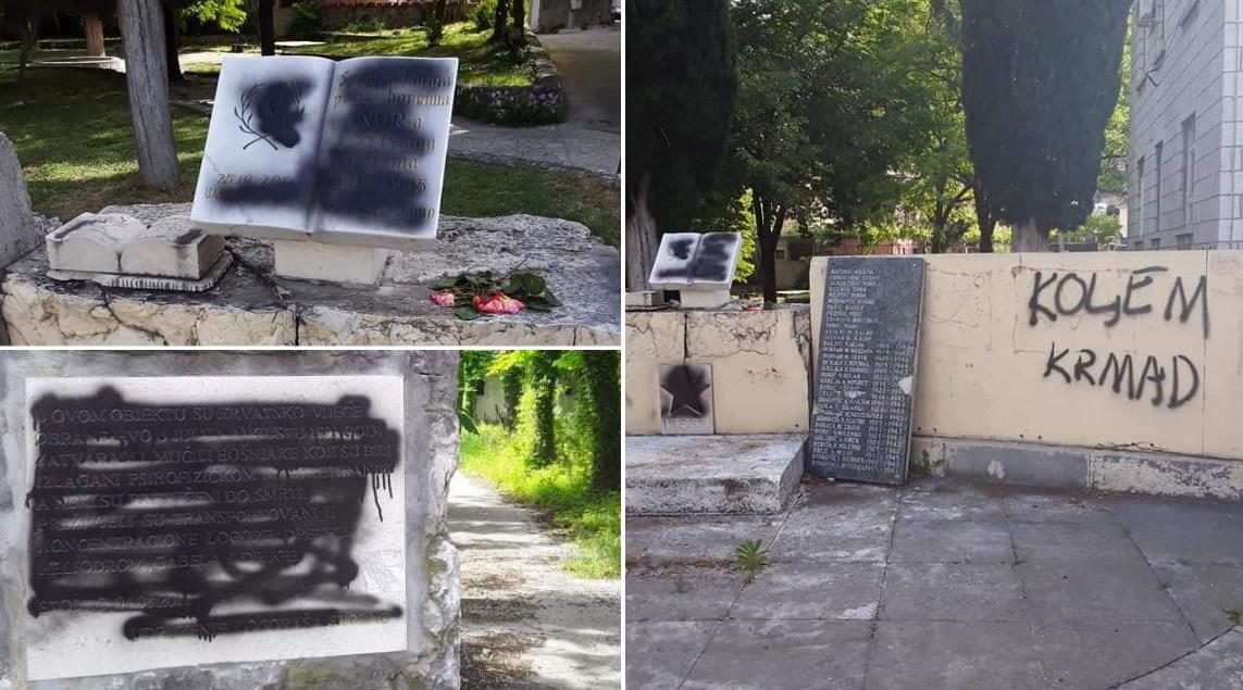 Vandali uništili spomenik palim borcima NOR-a i žrtvama fašizma u Stocu