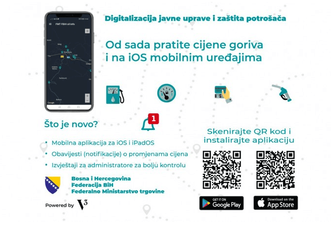 Aplikacija o cijenama goriva u FBiH dostupna i za iOS mobilne uređaje