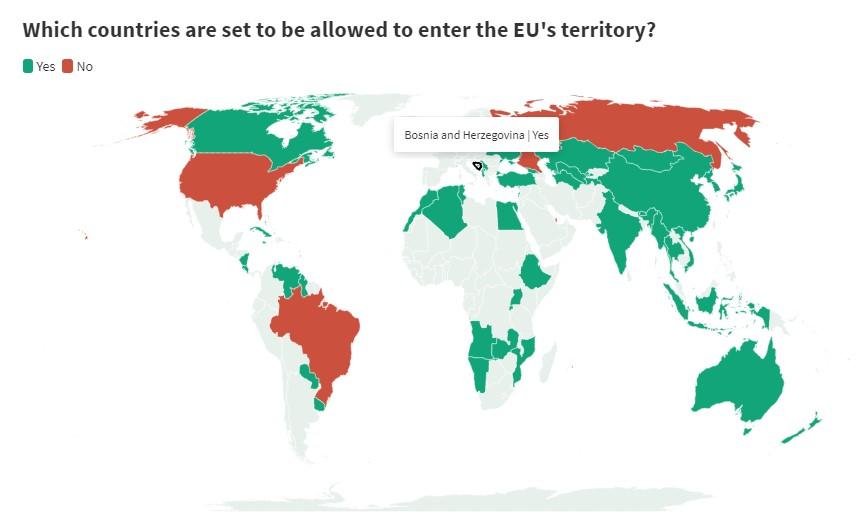 Karta: Države obojene zelenom bojom mogu ući u EU - Avaz