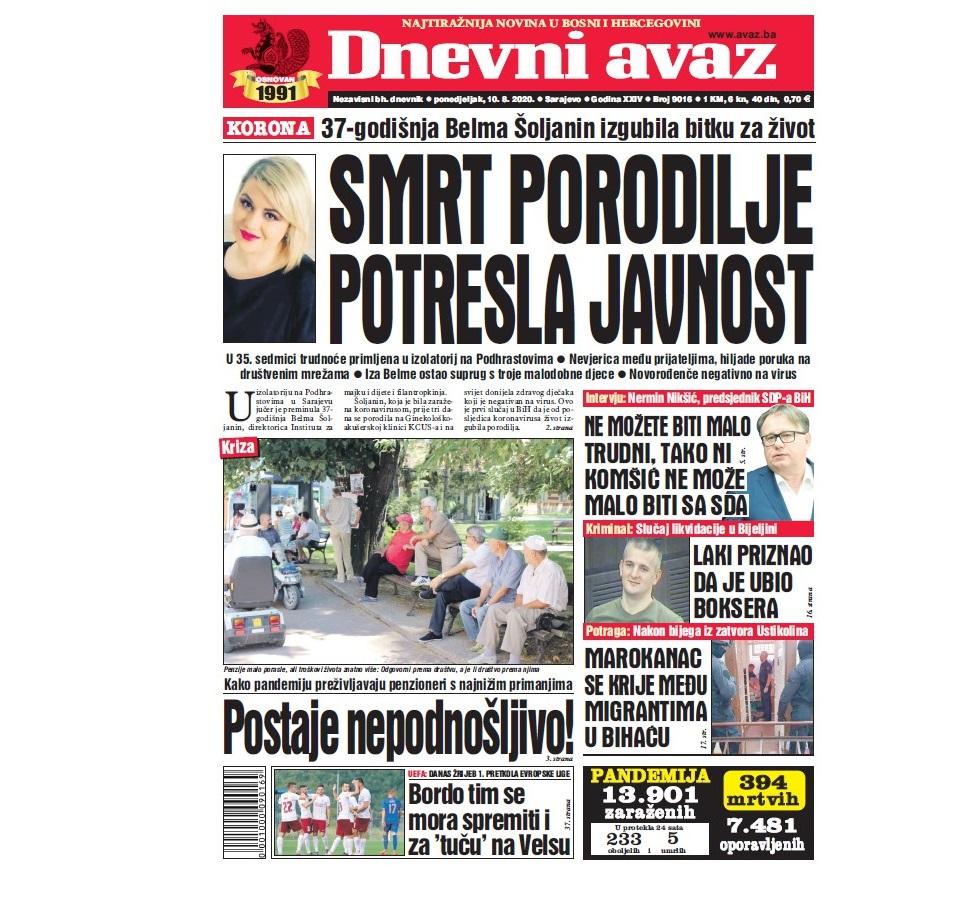 Danas u "Dnevnom avazu" čitajte: Smrt porodilje potresla javnost