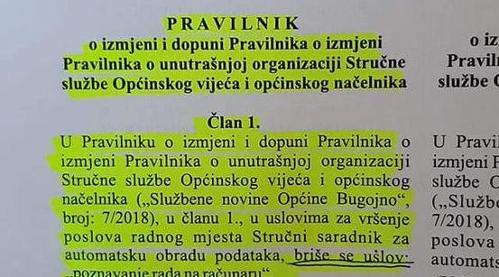 Konfuzija u Općini Bugojno: Pravilnik o izmjeni i dopuni Pravilnika o izmjeni Pravilnika