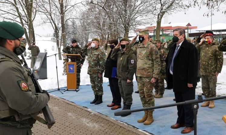 Taking part in the ceremony were COMEUFOR, Major General Reinhard Trischak and the Ambassador of the Republic of North Macedonia, His Excellency Mr Ekrem Ebibi - Avaz