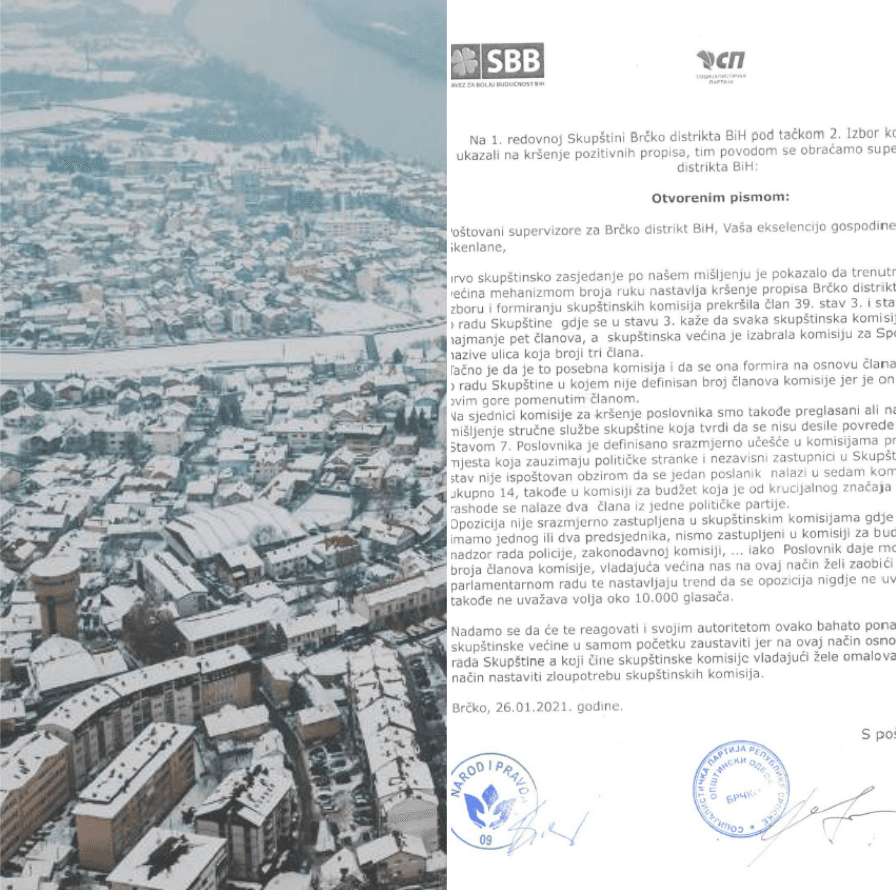 SBB, SP and NiP sent an open letter to the Brčko District Supervisor - Avaz