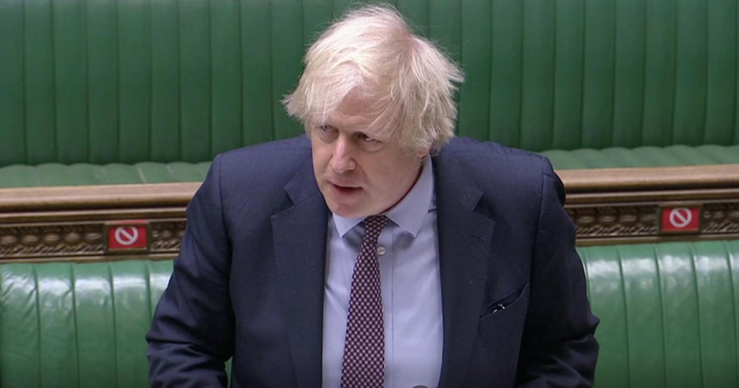 Britain's Prime Minister Boris Johnson speaks during the weekly question time debate in Parliament in London, Britain, March 3, 2021, in this screen grab taken from video - Avaz