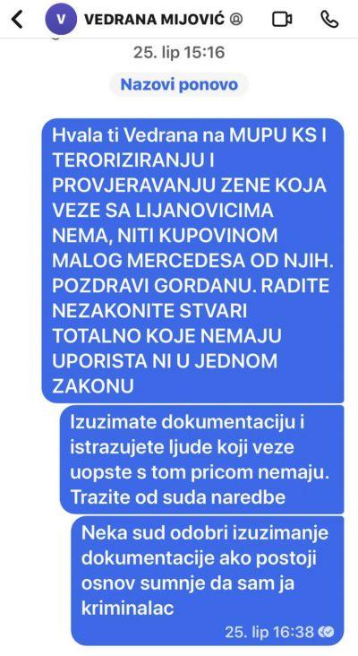 Poruke koje je slao tužiteljici prošle godine - Avaz