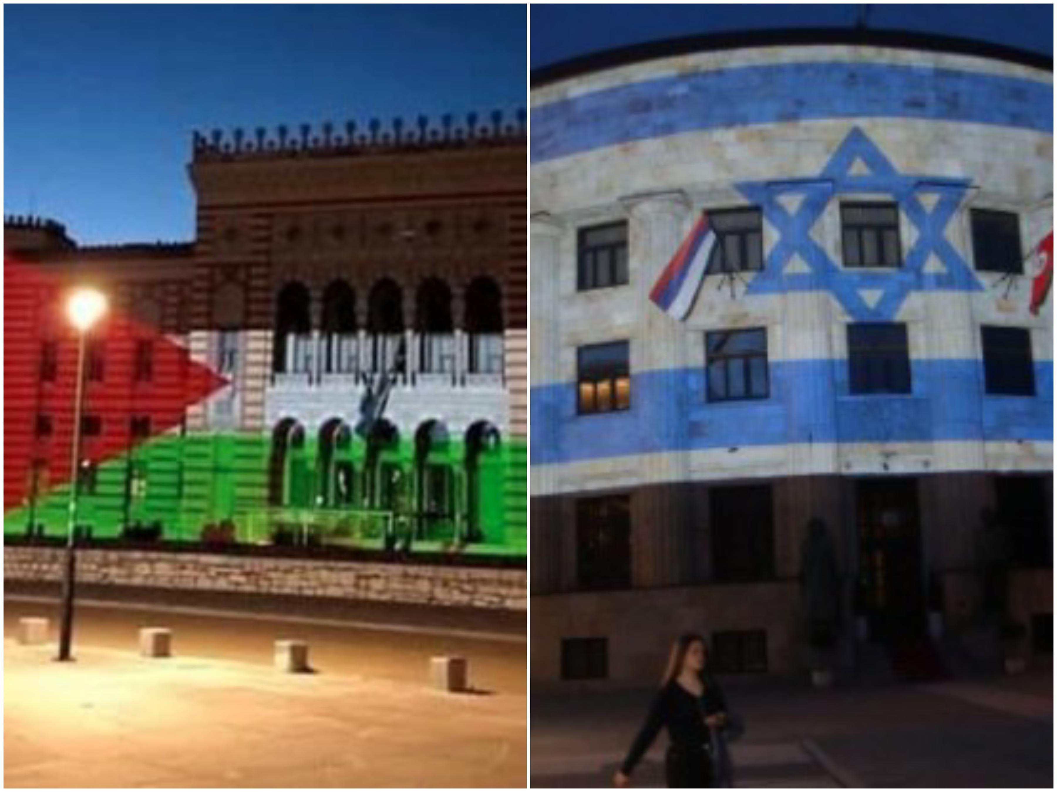 Dvije slike: U Sarajevu podrška Palestini, u Banjoj Luci Izraelu