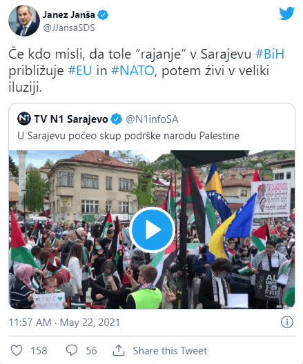 Objava na Twitteru - Avaz