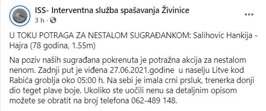 Objava ISS Živinice na Facebooku - Avaz