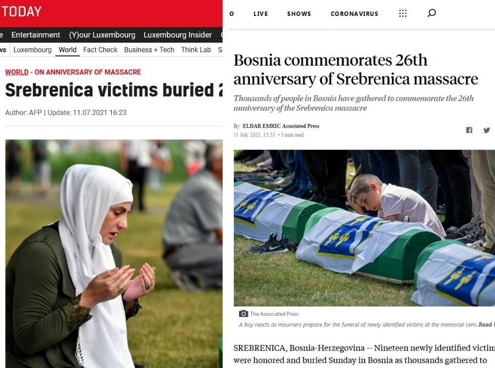 Svjetski mediji o obilježavanju 26. godišnjice genocida u Srebrenici