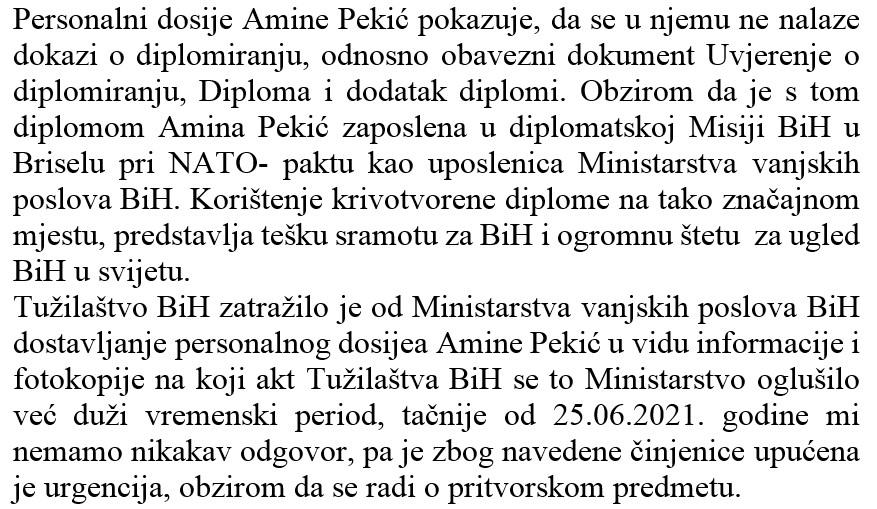 Faksimil naredbe o proširenju istrage - Avaz