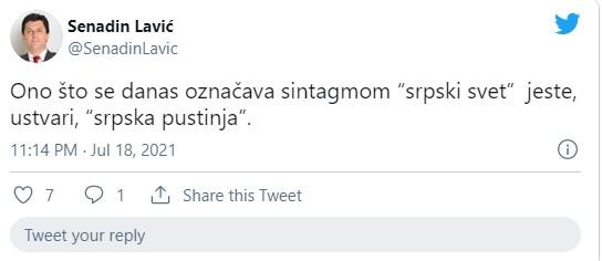 Objava na Twitteru - Avaz