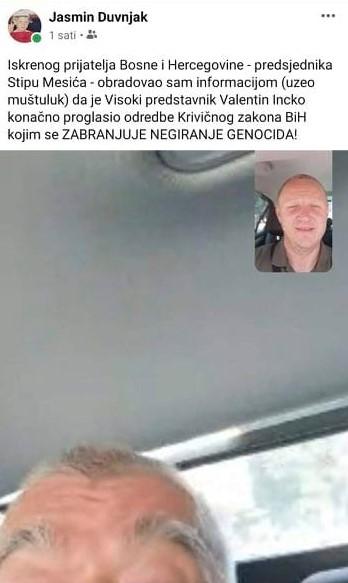 Objava Duvnjaka na Facebooku - Avaz