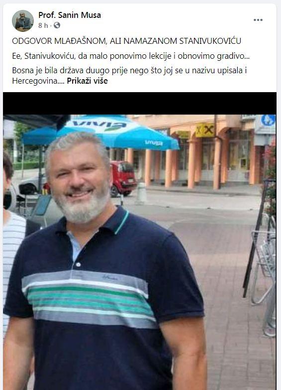 Objava profesora Muse sa Facebooku - Avaz