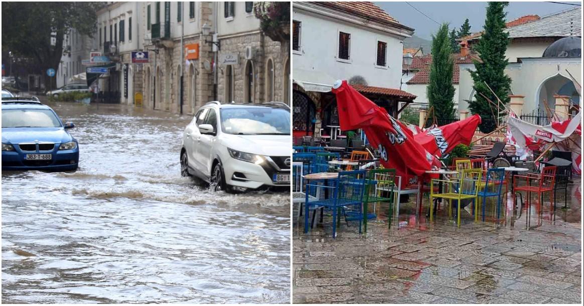 Snažno nevrijeme pogodilo Trebinje: Ulice za nekoliko minuta izgledale kao u Veneciji