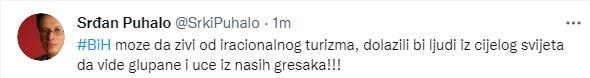 Objava Puhala na Twitteru - Avaz