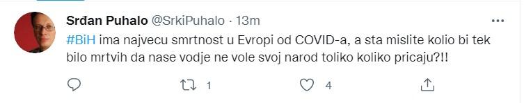 Objava Puhala na Twitteru - Avaz