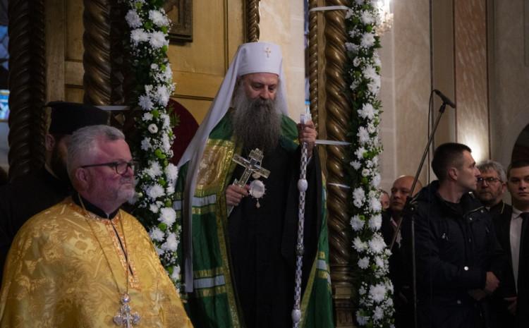 Patrijarh Porfirije predvodio svetu arhijerejsku liturgiju u Sabornoj crkvi