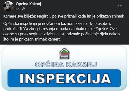 Objava na Facebook stranici Općine Kakanj - Avaz