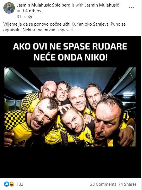 Objava mulahusića na Facebook-u - Avaz