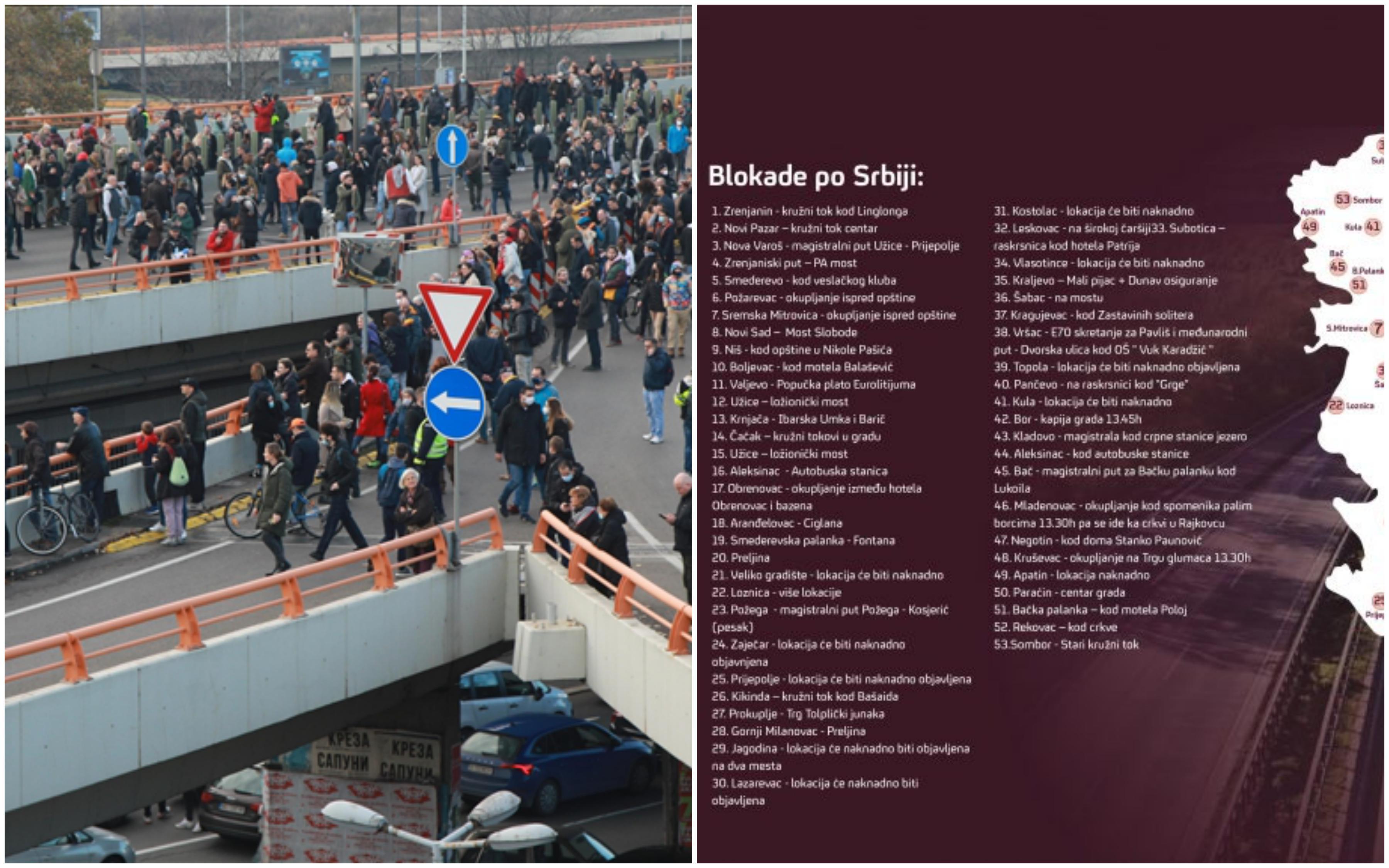 Protesti u Srbiji: Bit će blokirano više od 50 lokacija