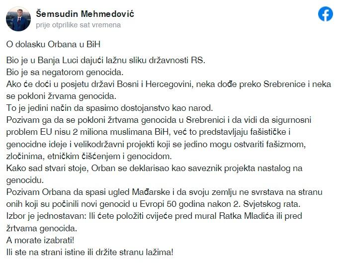 Status Šemsudin Mehmedovića - Avaz