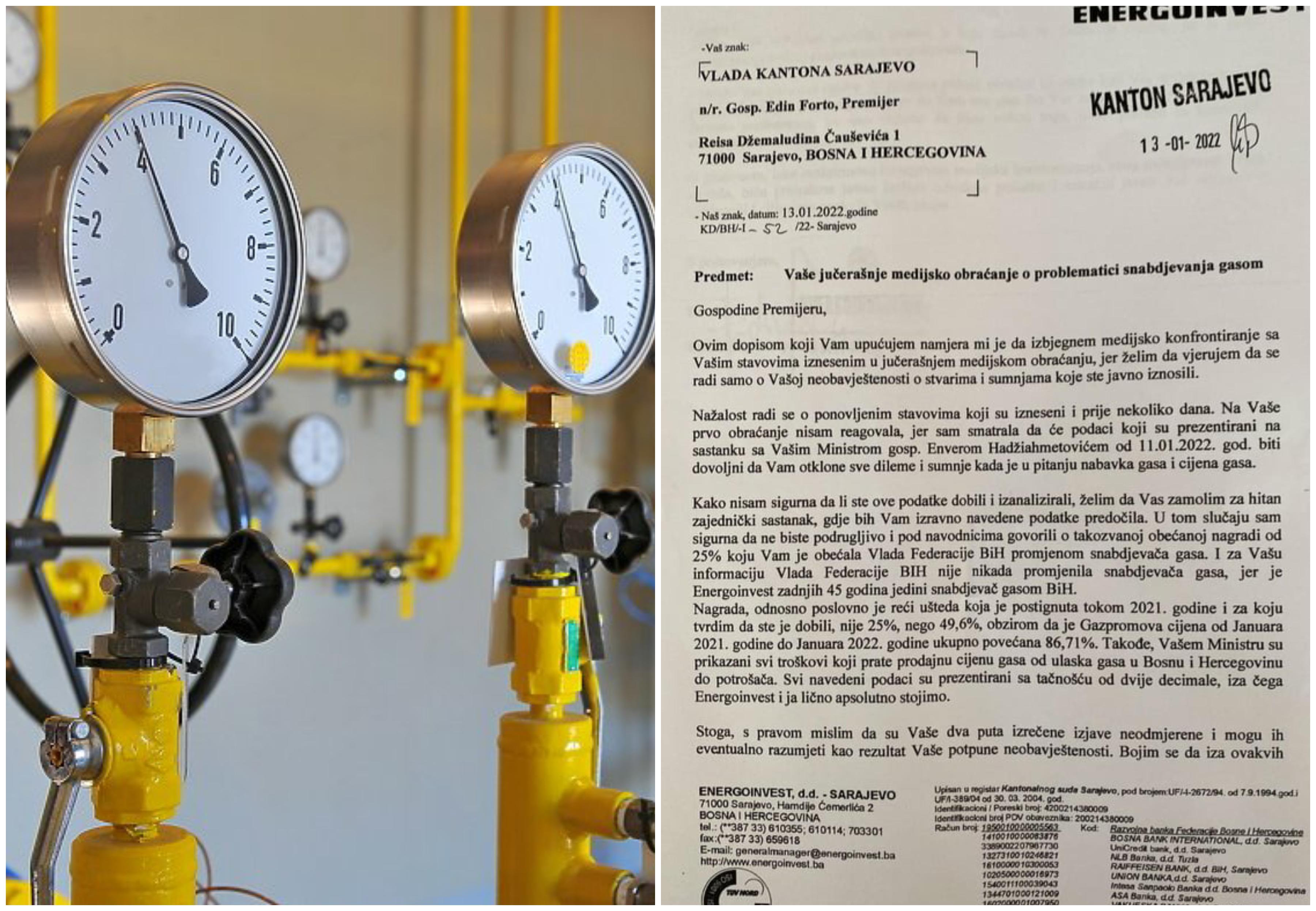 Faksimil pisma koje je "Energoinvest" poslao Forti 13.januara - Avaz