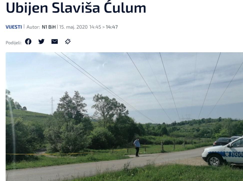 Informacija o ubistvu Slaviše Ćuluma - Avaz