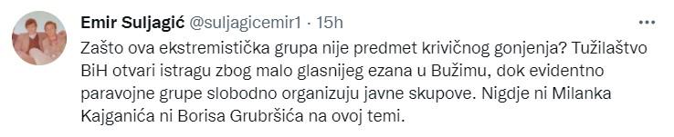 Objava Suljagića na Twitteru - Avaz