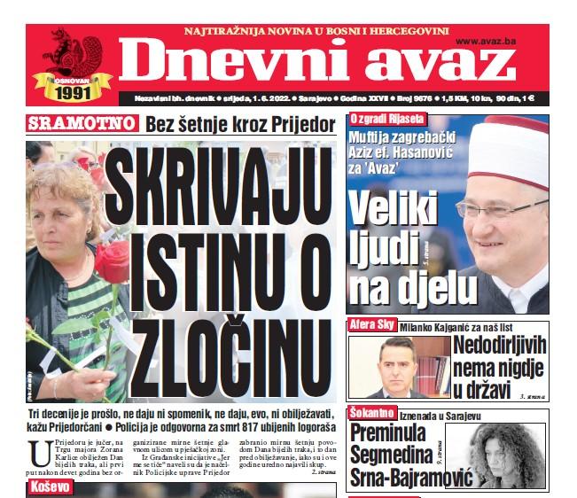 Danas u "Dnevnom avazu" čitajte: Skrivaju istinu o zločinu