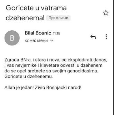 Mail koji je došao u redakciju BN-a - Avaz