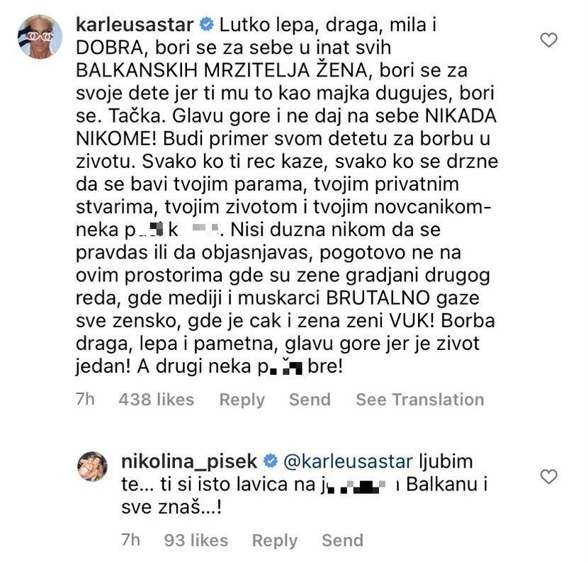 Komentar na Instagramu - Avaz