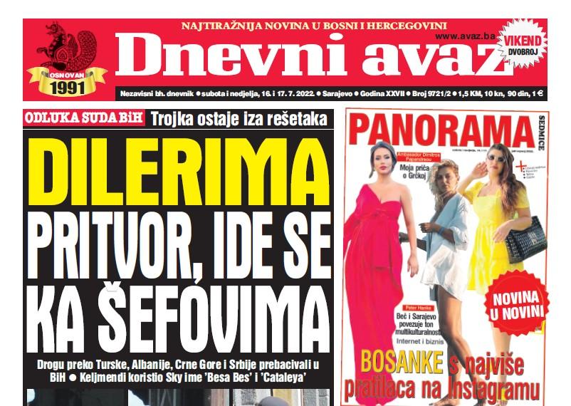 U dvobroju "Dnevnog avaza" čitajte: Dilerima pritvor, ide se ka šefovima