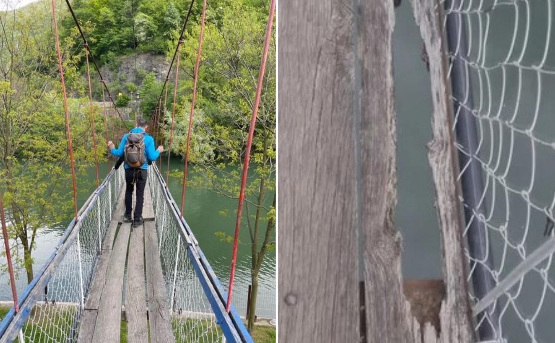 Pogledajte kako je izgledao most na kojem se danas desila tragedija: Trule daske, pokidana ograda...