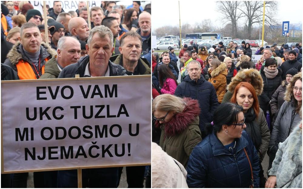 Protest zdravstvenih radnika u TK: Zahtijevaju isplatu jednokratne novčane pomoći