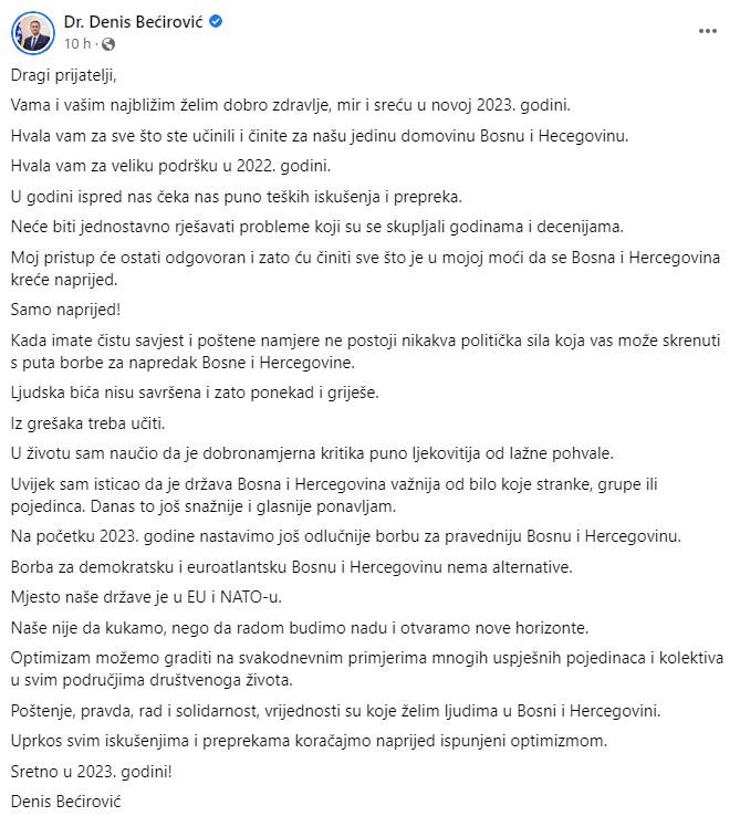 Objava na Facebooku - Avaz