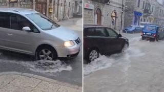 Video / Snažno nevrijeme pogodilo bh. grad: Ulice pod vodom, otežan saobraćaj