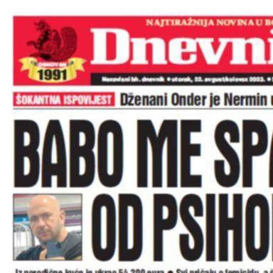 U današnjem "Dnevnom avazu" čitajte: Babo me spasio od psihopate